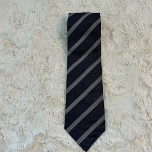 Classic Navy and Gray Striped Tie